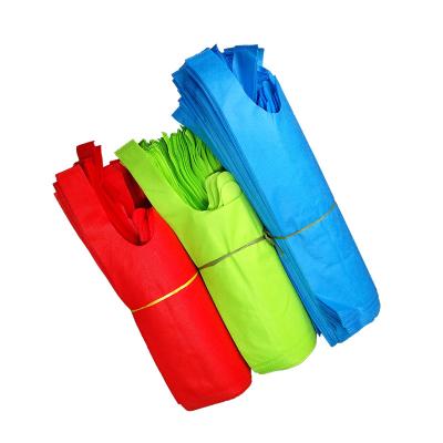 China Eco - Friendly Customize Biodegradable Non Woven Silkscreen T Shirt Bag Colorful Folding for sale