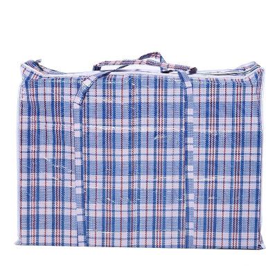 China Free Sample Eco-friendly Factory Large Capacity Storage Bag PP Woven Bag With Zipper Tote Bags for sale