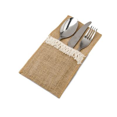 China Home Decorations and Miscellaneous Crafts Explosion Models Products Sizes Jute Cutlery Roll Bag Knife and Fork Bags/Tableware Bag for sale