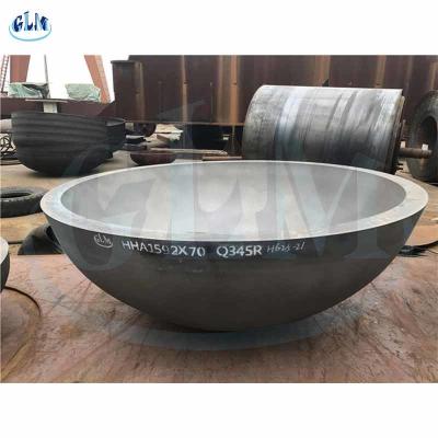 China Q345R Mild Steel Elliptical Hemispherical Tank Heads Dimensions 1592MM X 70 MM for sale