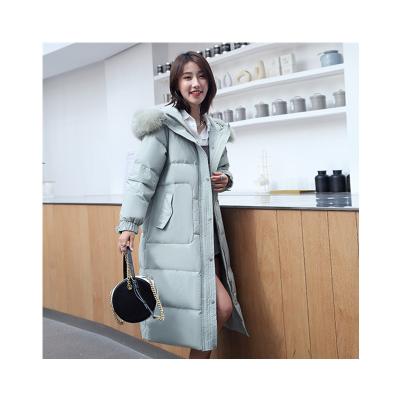 China Quilted Ladies Fashion Clothes White Duck Down Jacket Padded Winter Warm Women Long Down Coat for sale