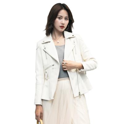 China Genuine Leather Women's Upper Trench Fashion Grade Slim Jackets Motorcycle Windproof Coat Jackets For Women for sale