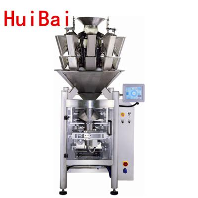 China HB-400S1010 round food botana pillow bag punch cuadrado seal penta seal multihead strip bag string bag filling machine for sale