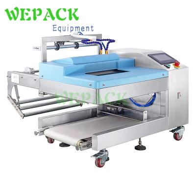 China HB-TF400 food material plastic pieces frozen shimp crab food bag heat sealing pe rigid wrap machine tube cling wrap machine for sale