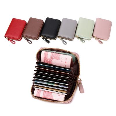 China BSCI credit card factory wholesa rfid card holder PU wallet multifunctional leather card holder for sale