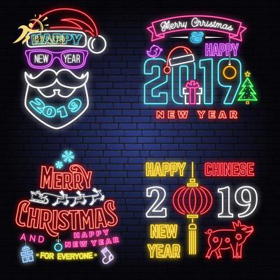 China Custom Neon Sign Hunter Christmas Tree Party LED Wall Light Neon Signs for sale