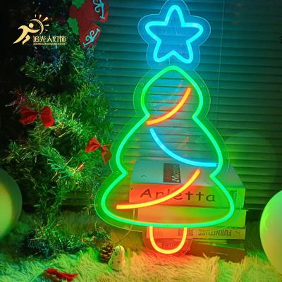 China Christmas Tree Party Neon Customization Neon Sign Hunter Glowing Christmas Characters for sale