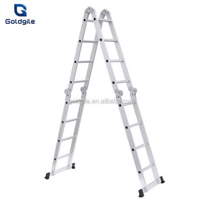 China Folding Ladders Goldgile 4.7M Folding Ladder 4X4 Heavy Duty Multi Purpose Step Ladder for sale