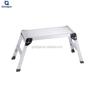 China Aluminum Folding Ladders Goldgile Platform Drywall Step Up Work Bench Stool Folding Ladder for sale