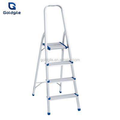 China Goldgile 2021 Popular Folding Ladders Aluminum Folding Step Ladder With Tool Tray for sale