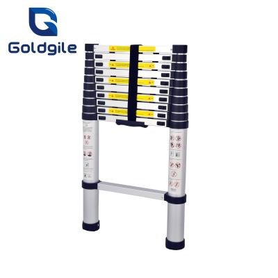 China EN131 Aluminum Lightweight Folding Ladders 3.2m Folding Extension Telescopic Step Ladder With Anti-Slip Bar for sale