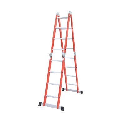 China Red Aluminum Multi Purpose Folding Ladders 4.7m Telescopic Extension Ladder for sale