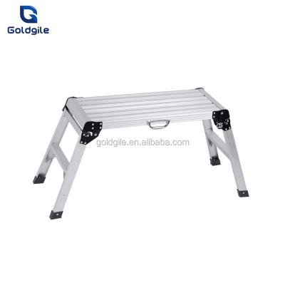 China Step Tools Goldgile Aluminum Platform Drywall Step Up Folding Work Bench Stool Ladder for sale