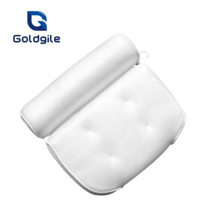 China NEW Goldgile 2021 Viable 3D Luxury Mesh Bath Pillow with 6 Suction Cups for sale