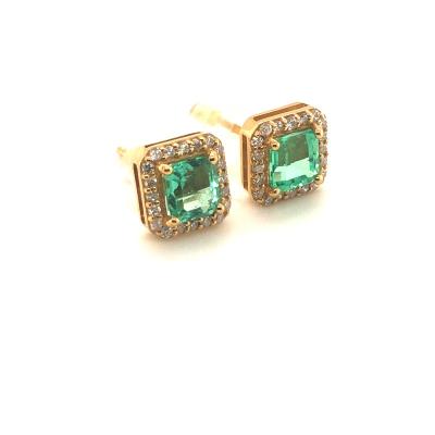 China Wholesale FASHIONABLE Green 18K Gold Wedding Dangling Earring Ring Three Pieces Set Jewelry for Women Lady Girl for sale