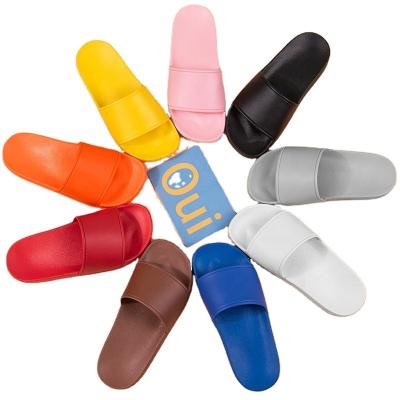 China Anti-Smell Unisex Men Women Logo Pattern Child Custom Printing Kids Black EVA Single Men PVC Sandals Slides Slippers for sale