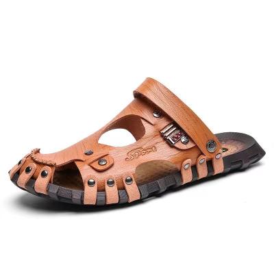 China 2023 Summer New Fashion Anti-slippery Leisure Men's Outdoor Sports Shoes Beach Leather Sandals for sale