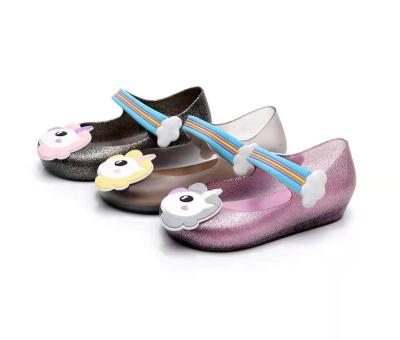 China 2022 Trend Fashion Children's Outdoor Sandals Unicorn Clear Kids Pretty Party Jelly Pvc Shoes For Girls for sale