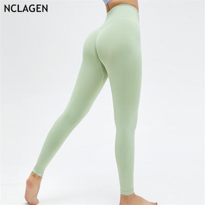 China Best Selling Breathable Amazon Women GYM Yoga Pants Seamless Bare Feel Leggings 1 Piece Amazon Hot Fitness Activewear Pants Spandex for sale