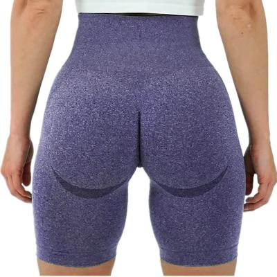 China Breathable shorts crack! crack! Smile Butt Proof Gym Squat Yoga Bases Women High Waist Logo Fitness Workout Running Sports Custom Shorts for sale