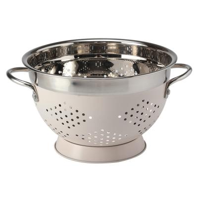 China Durable 5 Quart Strength Stainless Steel Colander | For pasta, rice, and fruit | Dishwasher Safe | Wide rim and grips for sale