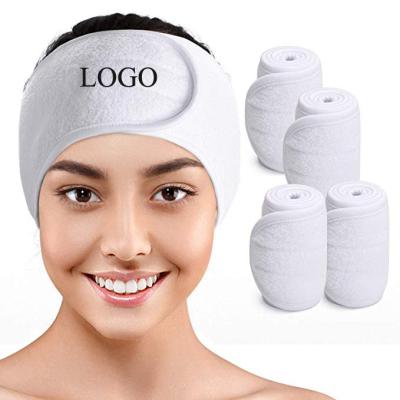 China White spa soft custom makeup logo embroidery headband for women headbands for sale