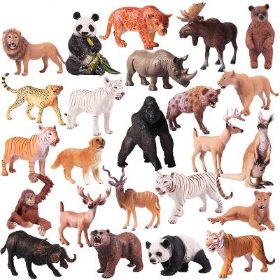 China Hot Selling Animal Model Toy Hot Selling Animal Model Tiger Lion Leopard Horse Toy Solid Plastic Brown Bear Giraffe Elephant Rhinoceros Wild Animal for sale