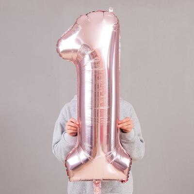 China Foil Balloon 0-9 Number Party Birthday Decoration Colors Number Balloons Background Venue Decoration Balloons Wedding Balloons for sale