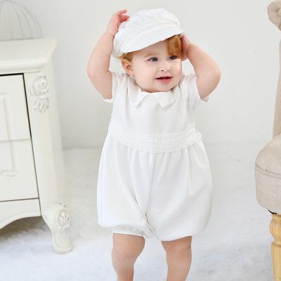 China RTS Breathable Baptismal Outfits For Toddler Boys Formal Wear Gown Baby Boy Gentleman Sets First Birthday Boy England Style Infant Overalls for sale