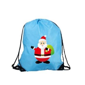 China Polyester Package Pocket Drawstring Waterproof Christmas Style Outdoor Backpack for sale