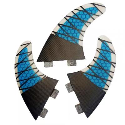 China Honeycomb design/OEM/Twin set/Tri set/Quad set special use carbon fiber/Fiberglass carbon fiber fins surfboard fins OEM for sale