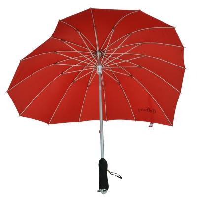 China Stunning Romantic Umbrella The Upright Red Romantic Wedding Love Heart Parasol Umbrella With Eva Handle Wedding Umbrella for sale