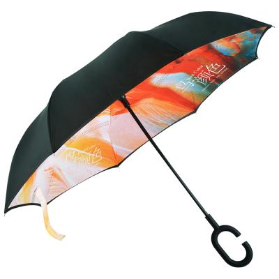 China All In 1 Custom Inverted Umbrella C Shape Handle Inside Out Umbrella for sale