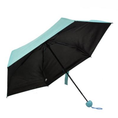 China All In 1 Cloth Sunscreen Mini Folding Umbrella For Summer Custom Black UV Coating Umbrella for sale