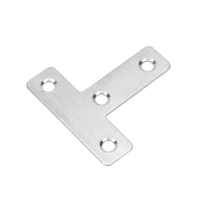 China Custom Stamping T Shape Frames Steel Aluminum Metal Slot Plate Base Post Wall Bracket BRK-023 for sale