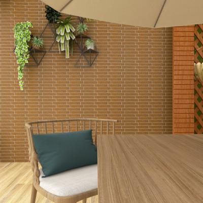 China Rustic Tiles Wholesale New Design Exterior Terracotta Brick Fireproof Brown Exterior Wall Tile for sale