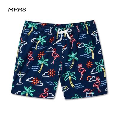 China Anti-Wrinkle MRRS Domingos Are For Flamingos Recycle 4 Way Stretch Fabric Mens Short Swimming Trunks for sale