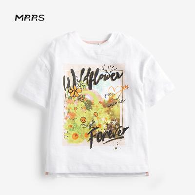 China MRRS Lovely Compressed Soft Cotton Print Graphic Tees For Girls for sale