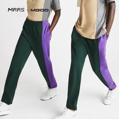 China MRRS Anti-Wrinkle Customized Side Pockets & Elasticized Ankles Fleece Two Tone Tracksuit Pants For Unisex for sale