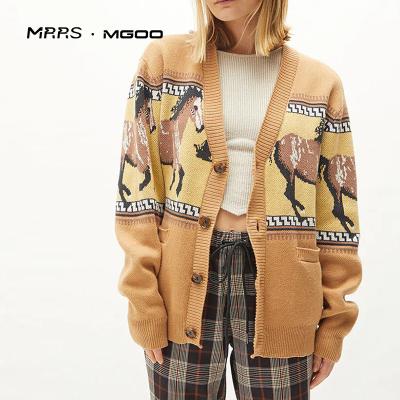 China MRRS Anti-Wrinkle Customized ODM Horses Printing Classic Cardigan For Unisex for sale