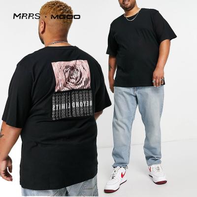 China Anti-Wrinkle MRRS MGOO Logo Print Soft Breathable Crew Neck Rose Print Sublimation Plus Size 100% Cotton Men's T-shirt Tee for sale