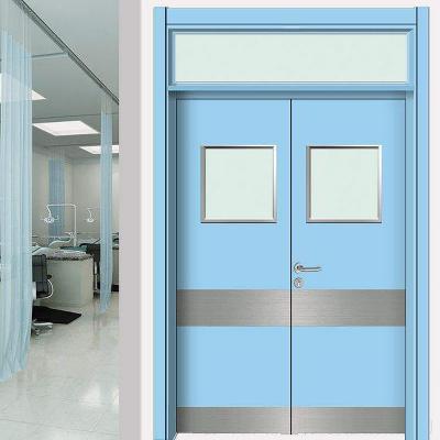 China Fire protection PU sandwich panel double air purification air swing clean room tight door for hospital for sale