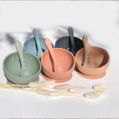 China BPA Free Microwave Safe Heat Resistant Oval Washing Flexible Silicone Rubber Bowl And Spoon for sale