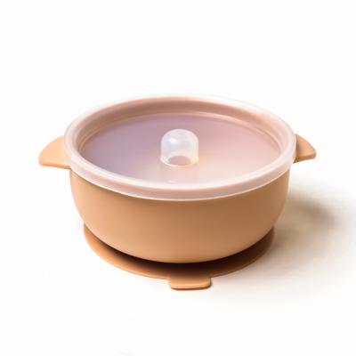 China New Design Heat Resistant Silicon Baby Food Oval Silicone Bowl With Spoon for sale