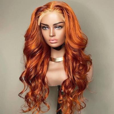 China Body Wave Wig Hd Seller Lace Up Colored Wigs Hair Lace Front Wigs Ginger Orange Color Human Hair for sale