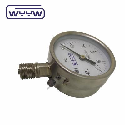 China All Stainless Steel WYYW Pressure Gauge 60mm Air Dry Stainless Steel Gauge for sale