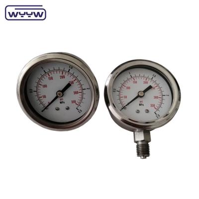 China Full SS304 Oil Filled Liquid Pressure Gauge 60mm Netting for sale