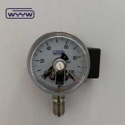 China High Quality 304 Stainless Steel Case Stainless Steel Electrical Contact Pressure Gauges for sale