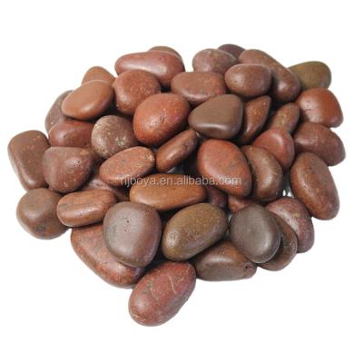 China Modern Polished Brown Pebble Stone Gardening Stone for sale