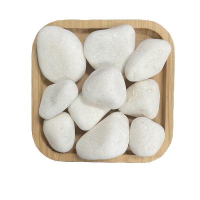 China Modern Snowy White Pebbles Decorative Stone for Garden Landscaping for sale